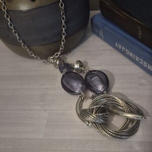 Elegant Silver and Purple Necklace